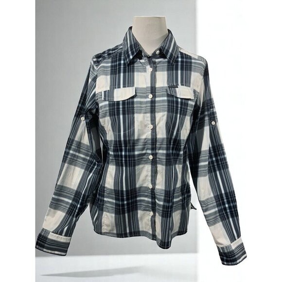 Columbia Medium Plaid Long Sleeve Button Down Shirt Adjustable Sleeve Multicolor - Picture 10 of 10